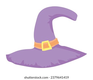 Vector illustration of Halloween witch hat. Isolated image on a white background. EPS10
