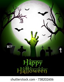 Vector illustration of Halloween zombie hand