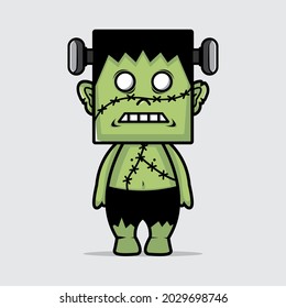 Vector illustration of halloween zombies. Green zombies. Ready for party. 31 October. Halloween Party.