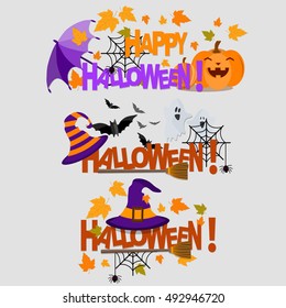 Vector illustration of halloweens banners