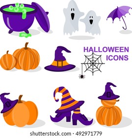 Vector illustration of halloweens stickers