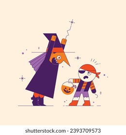 Vector Illustration Hallowen. Immerse yourself in the spooky and enchanting world of Halloween with our Illustration Halloween Collection