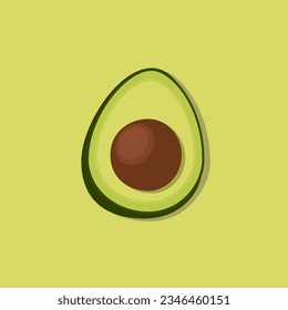 Vector illustration of a halved avocado
