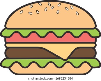 ilustración vectorial de una hamburguesa