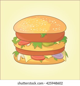 Vector illustration of a hamburger