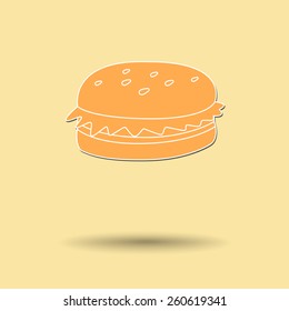 Vector illustration of  Hamburger color background.