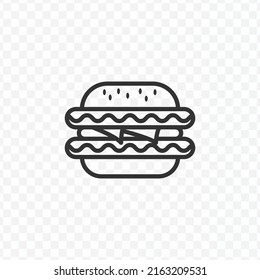 Vector illustration of hamburger icon in dark color and transparent background(png).