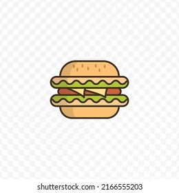 Vector illustration of hamburger icon sign and symbol. colored icons for website design .Simple design on transparent background (PNG).