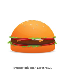 Vector illustration of hamburger isolated on white backgraund