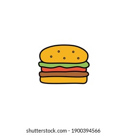 Vector illustration of hamburger isolated on white background