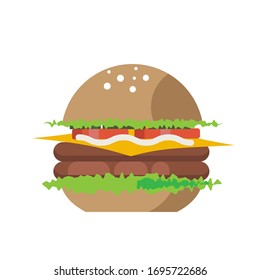 vector illustration of a hamburger on a white background.