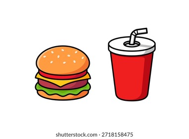 Vektorgrafik von Hamburger und Sodagetränk