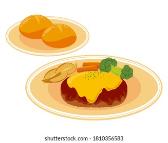 ハンバーグステーキ イラスト High Res Stock Images Shutterstock