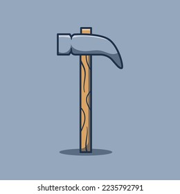 Vector illustration of hammer in cartoon style