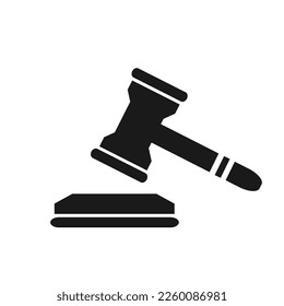 Ilustración vectorial, icono martillo en la subasta.