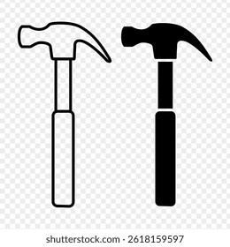 Vector illustration of Hammer icon set isolated on transparent background - Powered by Shutterstock - Get 15% off with code: PIKWIZARD15