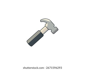 Ilustración vectorial de un martillo sobre un fondo blanco	
