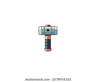 Ilustración vectorial de un martillo sobre un fondo blanco	
