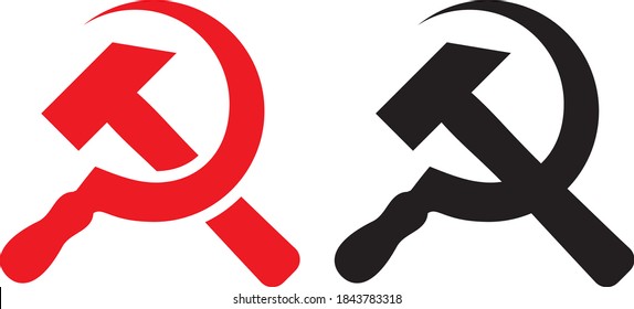 Vector illustration of the hammer and sickle