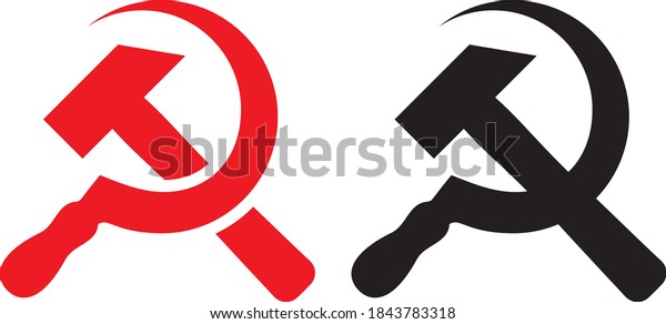 Vector illustration\
of the hammer and\
sickle