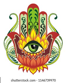 Vector illustration. Hamsa