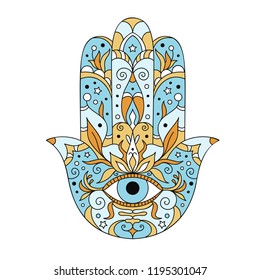 Vector illustration. Hamsa on a white background.