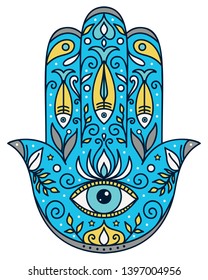 Vector illustration. Hamsa on a white background.