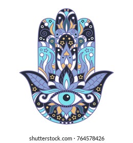 Vector illustration. Hamsa on a white background.