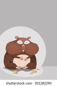 vector illustration with a hamster