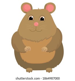 Vektorgrafik eines Hamsters. lustiges Haustier. brauner lustiger Nagel.