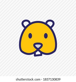 Vector illustration of hamster icon colored line. Beautiful animal element also can be used as rodent icon element.