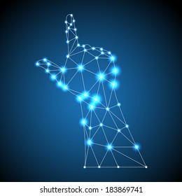 Vector illustration of hand abstract background