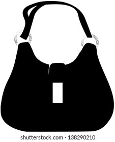 Vector illustration of a hand bag