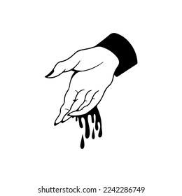 vector illustration of hand with blood