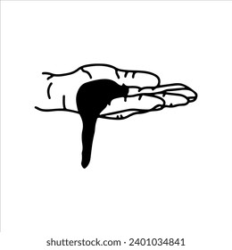 ilustración vectorial de la mano con sangre