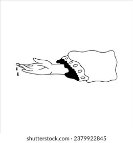 Vektorgrafik von Hand mit Blutkonzept