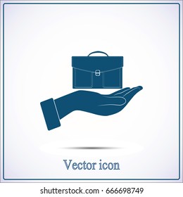 Vector illustration of a hand with a briefcase