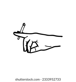 vector illustration of a hand with a cigarette