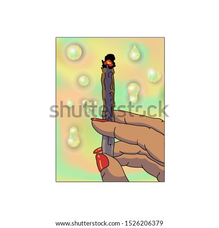 Vector illustration with hand and cigarette
