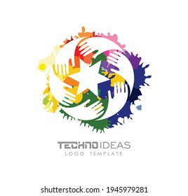A Vector Illustration of Hand Circle Design Ideas