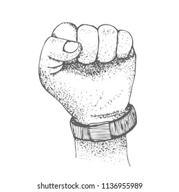 Vector illustration of a hand clenched into a fist