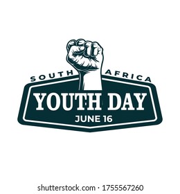 Vector illustration of hand clenched with text sign isolated on white background perfect for youth day celebration decorative background