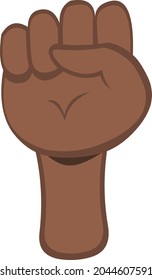Vector illustration of a hand with a closed fist in brown color