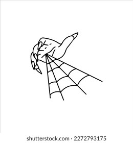 vector illustration of hand with cobwebs concept