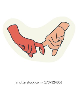 Vektor-Illustration Hand verbinden Zeigefinger Einheit in Harmonie