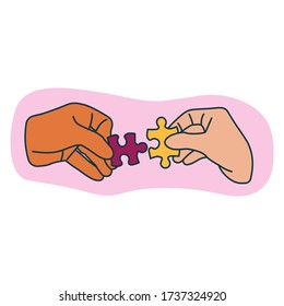 pieza de conexión de mano de ilustración vectorial
