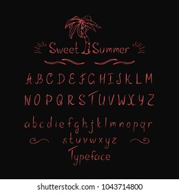 Vector illustration. Hand crafted typeface design. Original handmade alphabet. Isolated doodle vector letters.  
