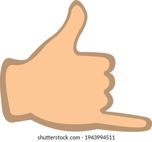 Vector illustration of a hand doing the classic shaka gesture