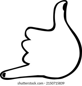 Vector illustration of a hand doing the classic shake gesture, drawn in black and white