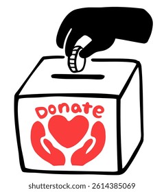 Vector illustration of a hand donating